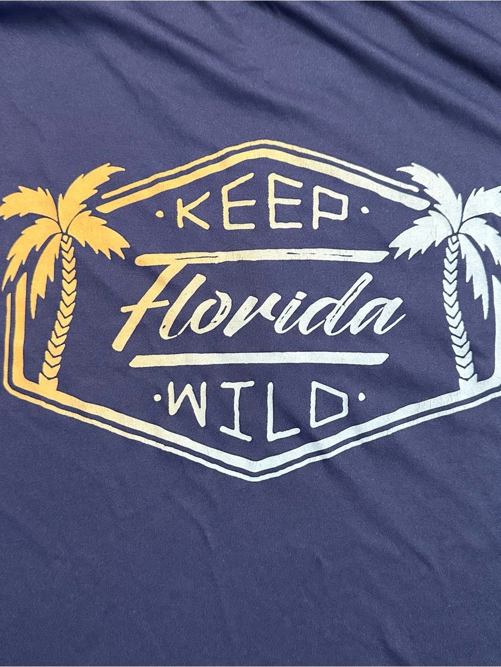 Sunshine State Keep Florida Wild Performance Fishing Shirt XL Blue Long Sleeve - Picture 5 of 6
